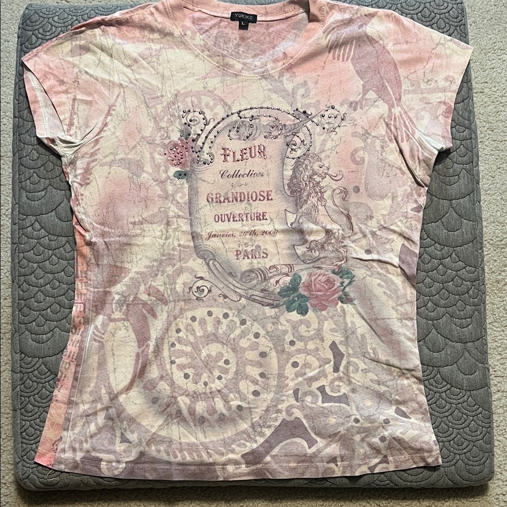 Yukiko Pink Graphic Short Sleeve Tee